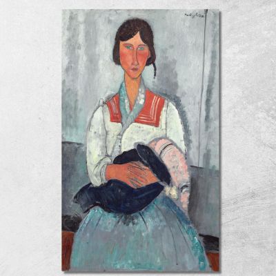 Gypsy Woman With Baby Amedeo Modigliani amd19 canvas print 