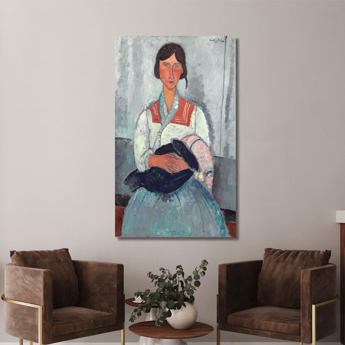 Gypsy Woman With Baby Amedeo Modigliani amd19 canvas print 