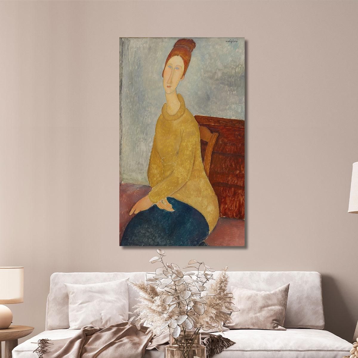 Jeanne Hebuterne In Yellow Sweater Amedeo Modigliani amd21 canvas print 