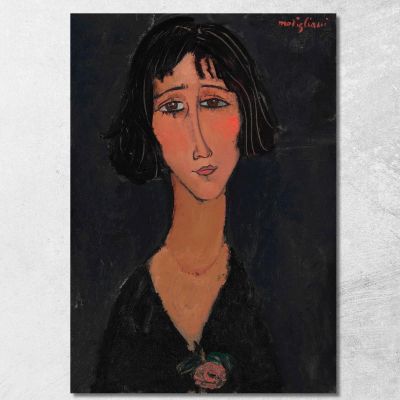 Young Woman With The Margherita Rose Amedeo Modigliani amd25 canvas print 