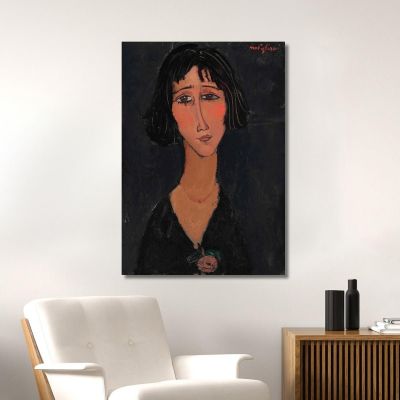 Young Woman With The Margherita Rose Amedeo Modigliani amd25 canvas print 