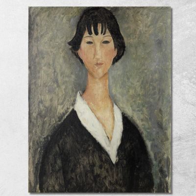 Young Girl With Dark Hair Amedeo Modigliani amd28 canvas print 