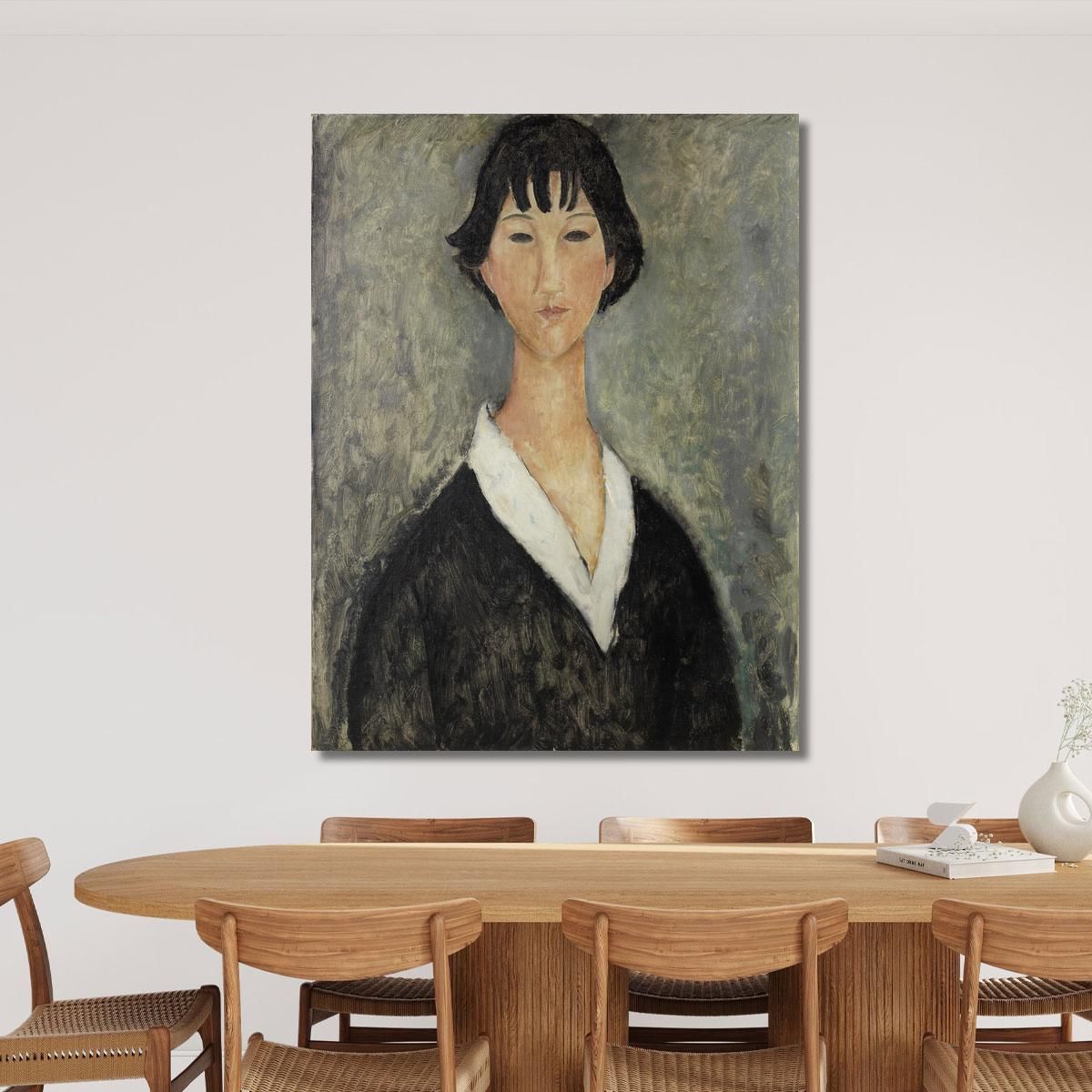 Young Girl With Dark Hair Amedeo Modigliani amd28 canvas print 