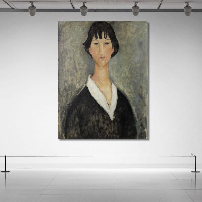 Young Girl With Dark Hair Amedeo Modigliani amd28 canvas print 