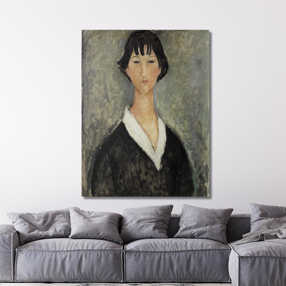 Young Girl With Dark Hair Amedeo Modigliani amd28 canvas print 