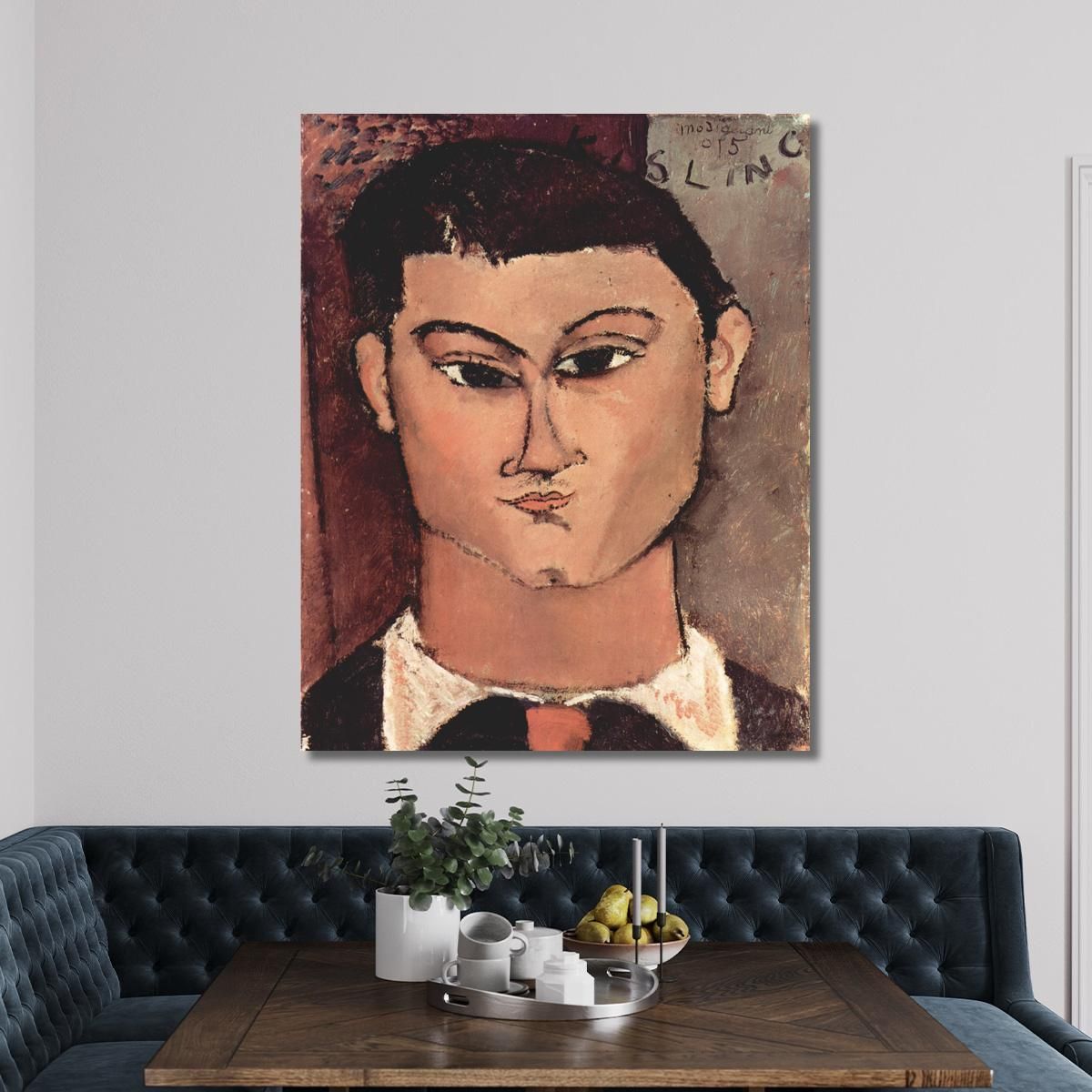 Portrait Of Moise Kisling Amedeo Modigliani amd61 canvas print 
