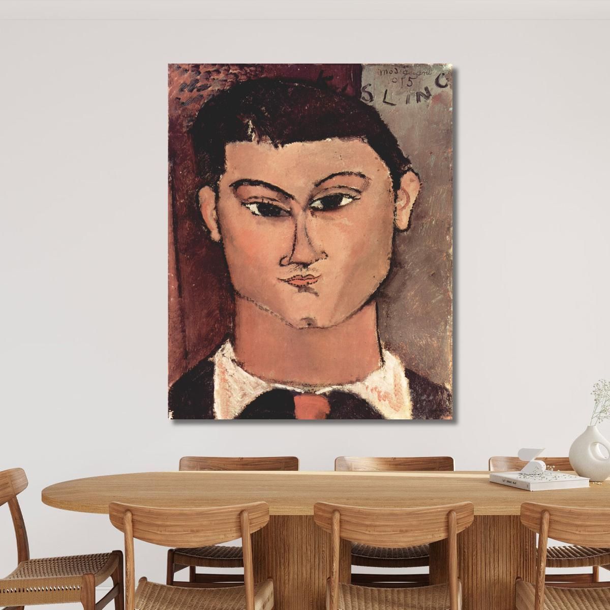 Portrait Of Moise Kisling Amedeo Modigliani amd61 canvas print 