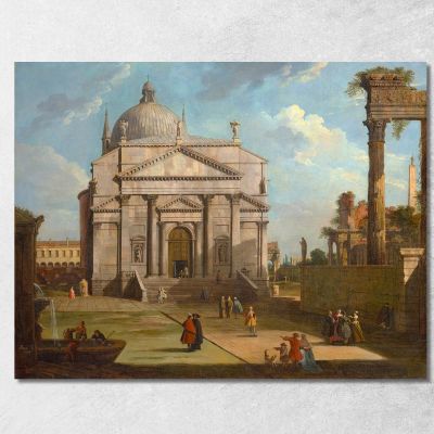 A Capriccio With The Church Of The Redentore Canaletto cnl1 canvas print 