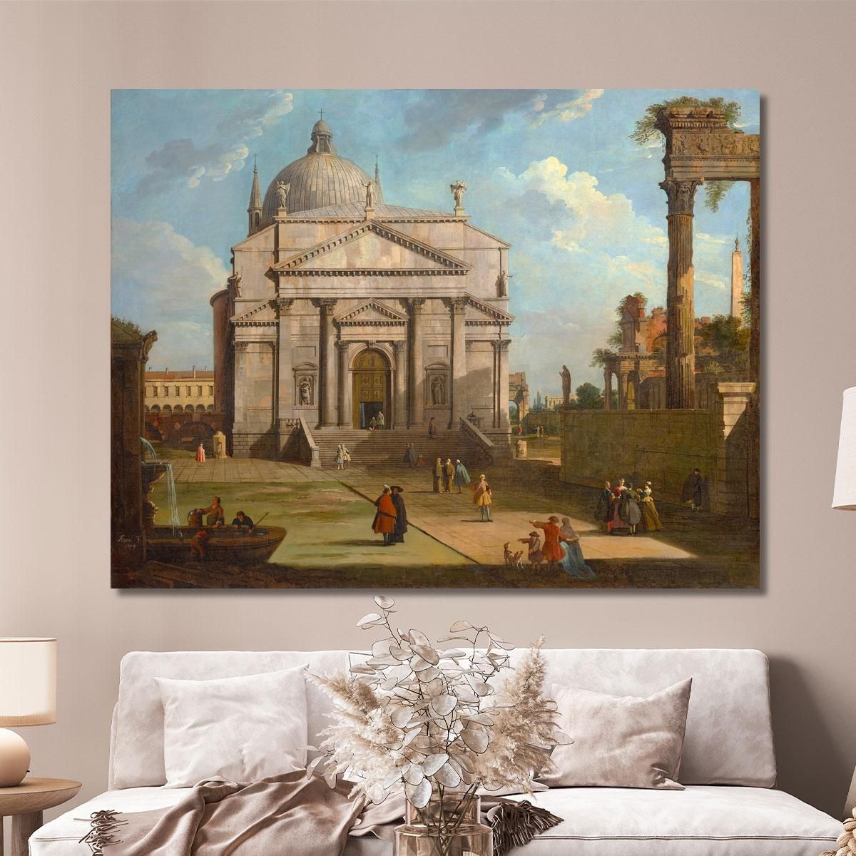 A Capriccio With The Church Of The Redentore Canaletto cnl1 canvas print 