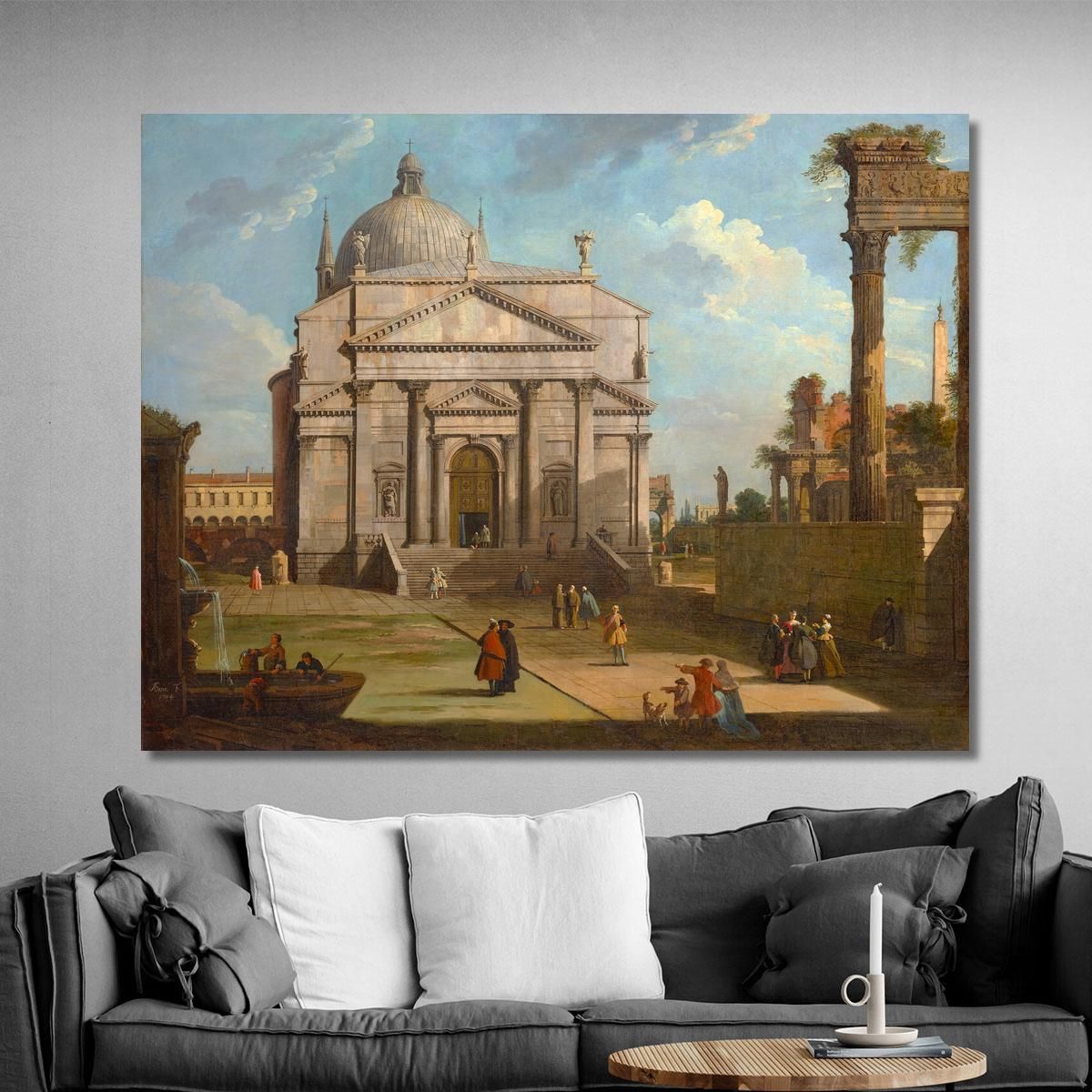 A Capriccio With The Church Of The Redentore Canaletto cnl1 canvas print 
