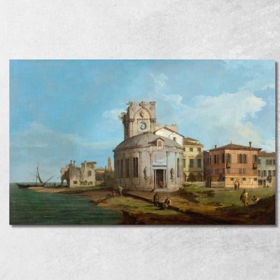A Venetian Capriccio With An Oval Church By The Lagoon Canaletto cnl3 canvas print 