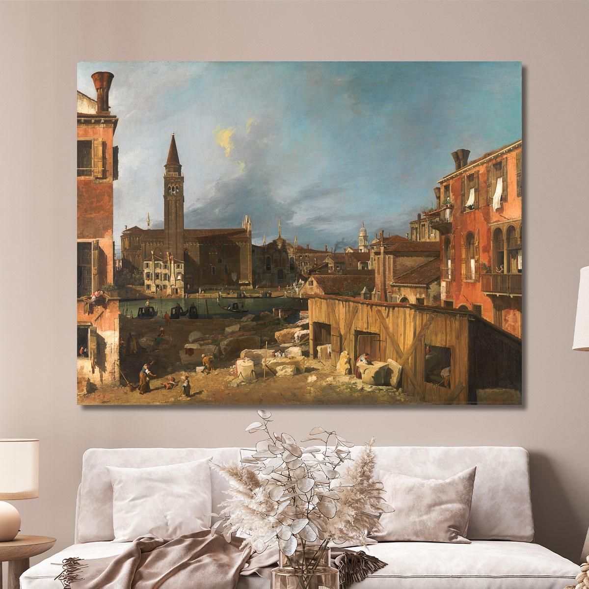 The Stonemason'S Yard Canaletto cnl14 canvas print 