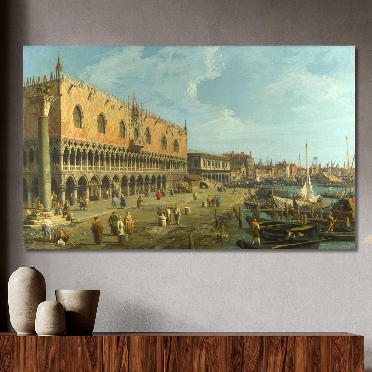 The Doge'S Palace And The Riva Degli Schiavoni Canaletto cnl17 canvas print 