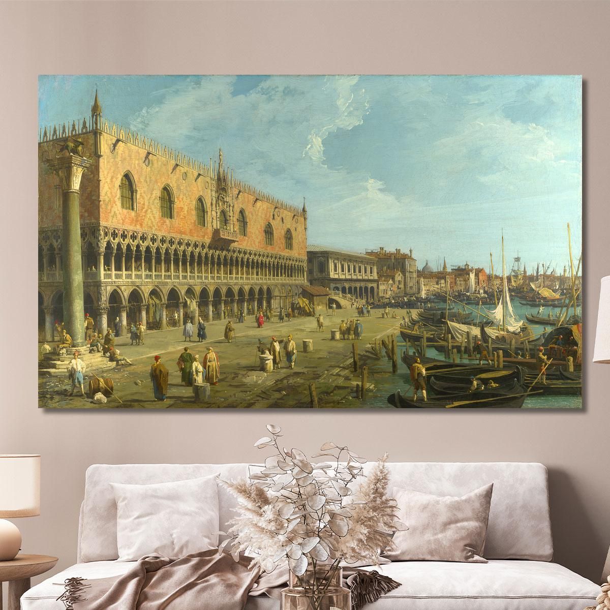 The Doge'S Palace And The Riva Degli Schiavoni Canaletto cnl17 canvas print 