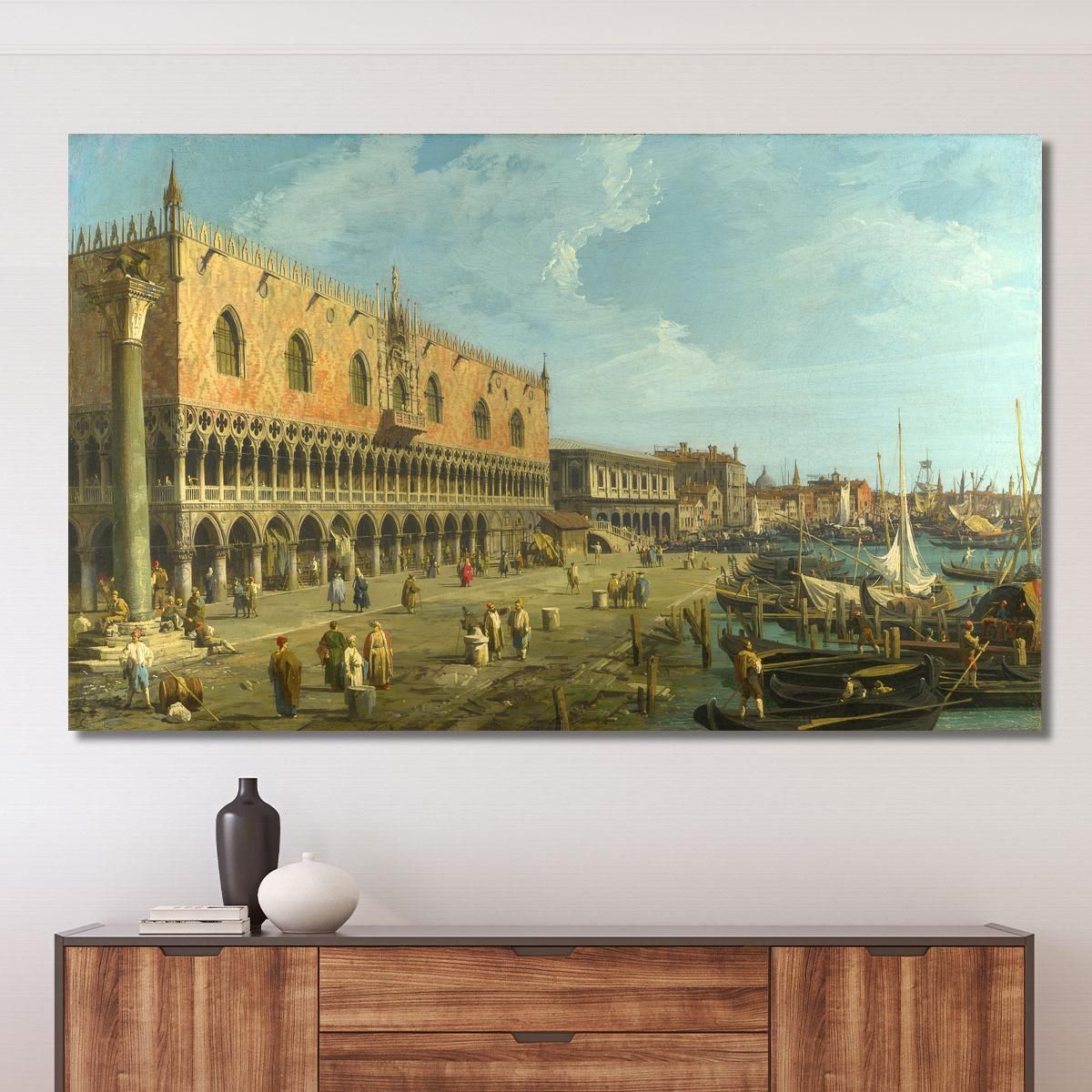 The Doge'S Palace And The Riva Degli Schiavoni Canaletto cnl17 canvas print 