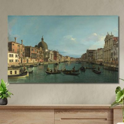 The Grand Canal With S. Simeone Piccolo Canaletto cnl19 canvas print 