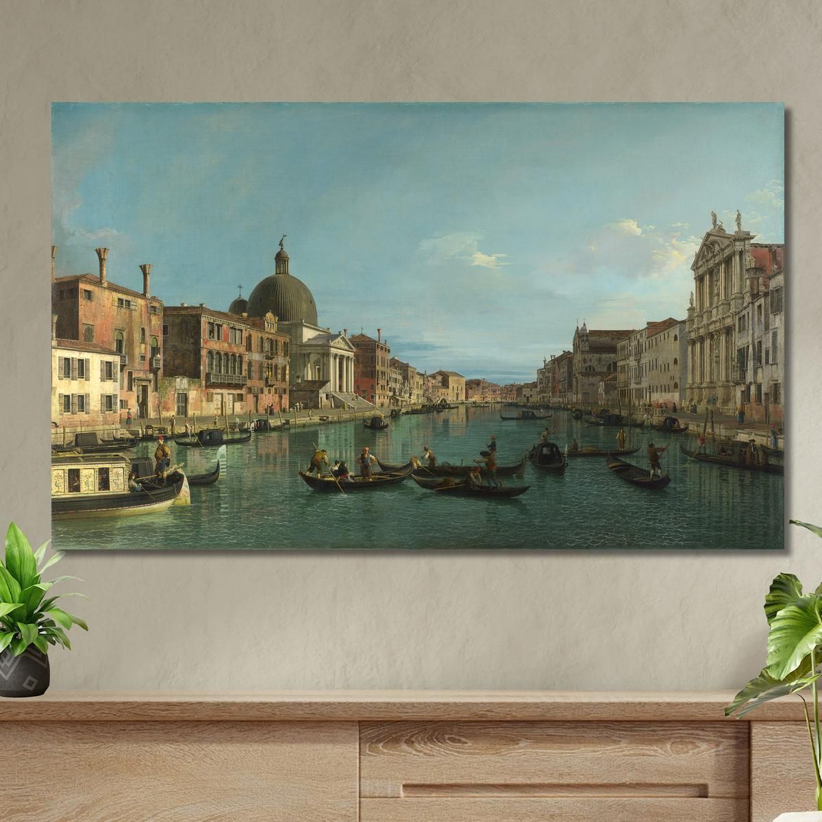 The Grand Canal With S. Simeone Piccolo Canaletto cnl19 canvas print 