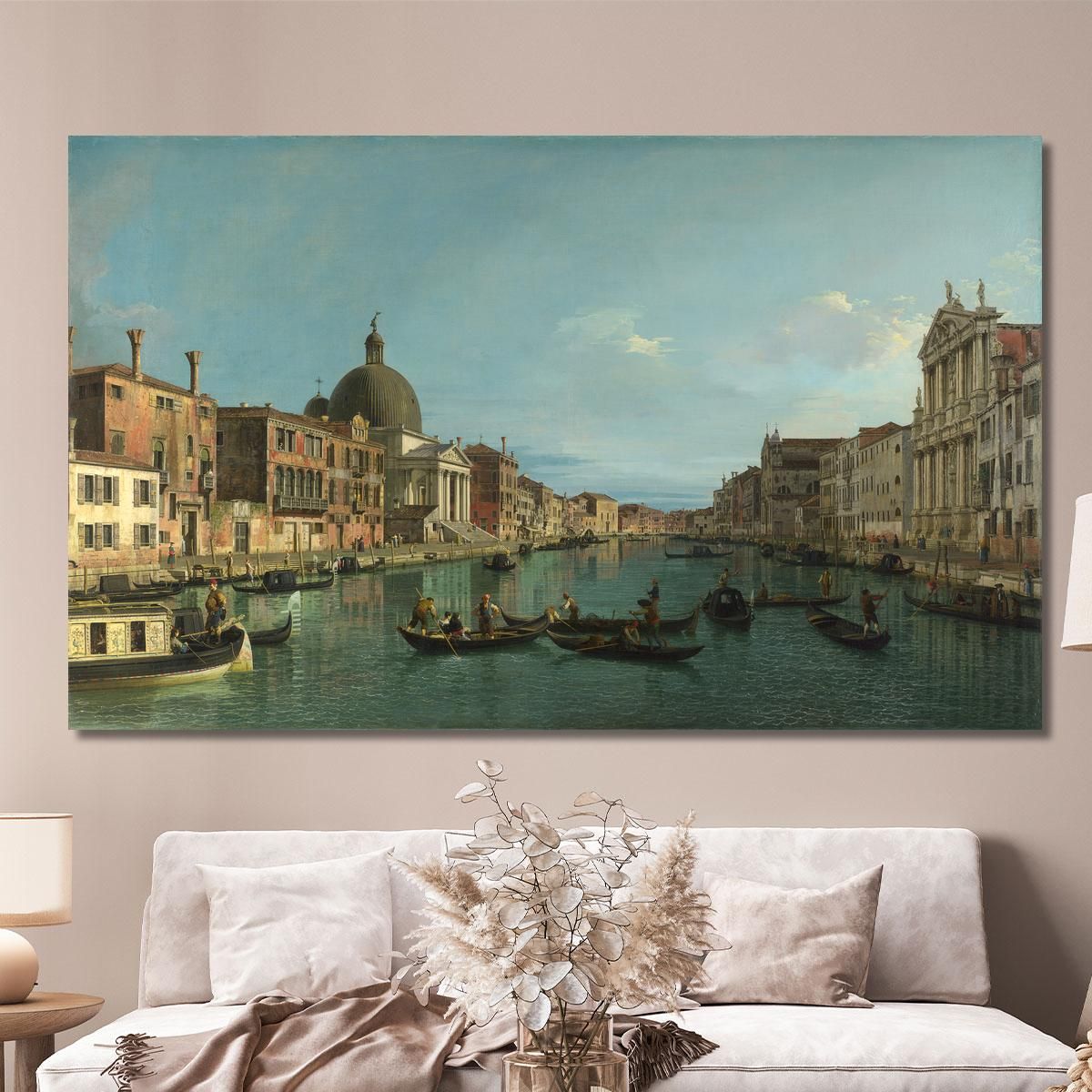 The Grand Canal With S. Simeone Piccolo Canaletto cnl19 canvas print 