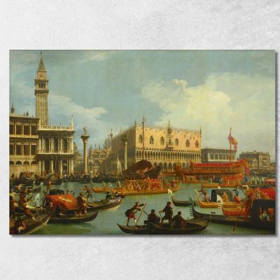 Bucentaur'S Return To The Pier By The Palazzo Ducale Canaletto cnl20 canvas print 