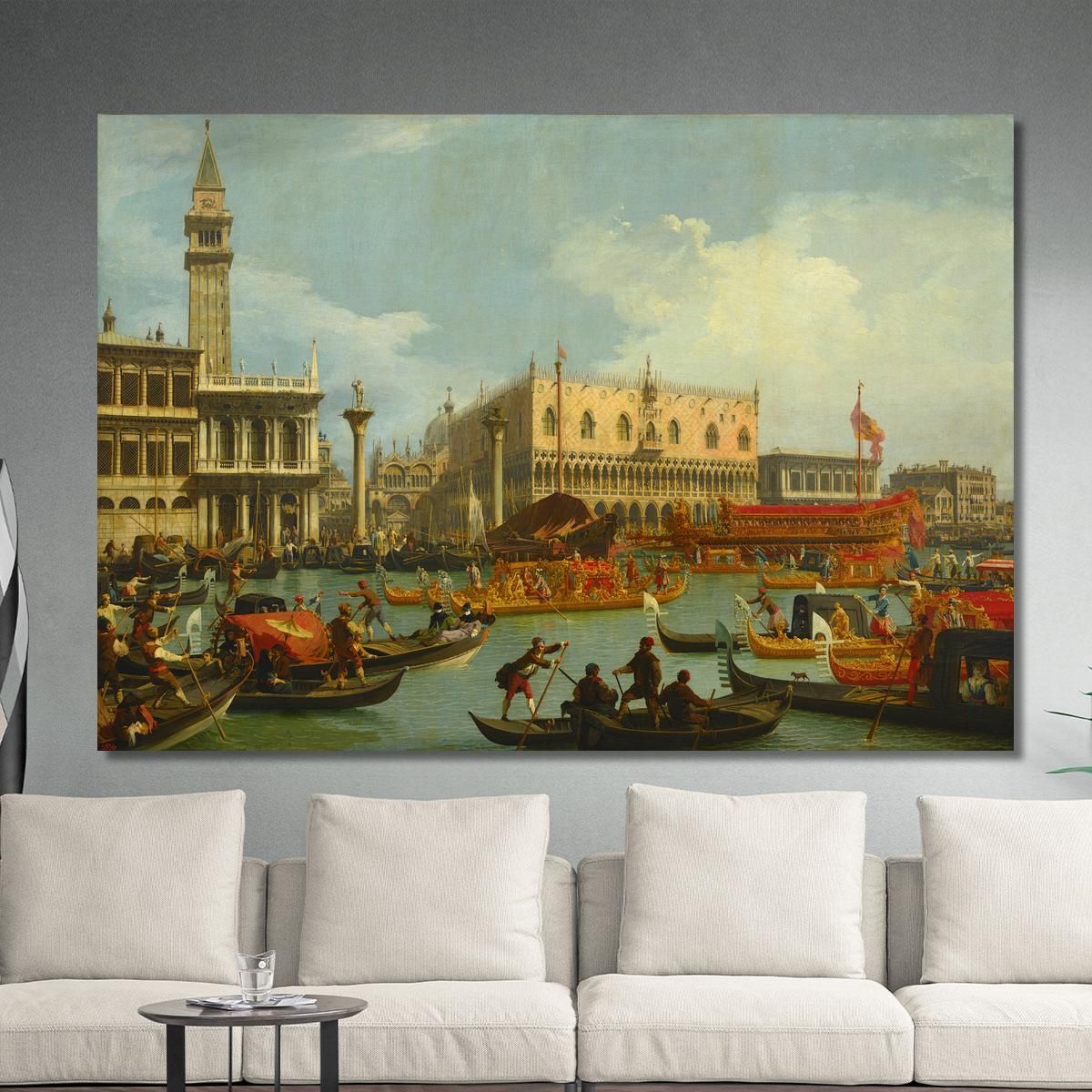 Bucentaur'S Return To The Pier By The Palazzo Ducale Canaletto cnl20 canvas print 