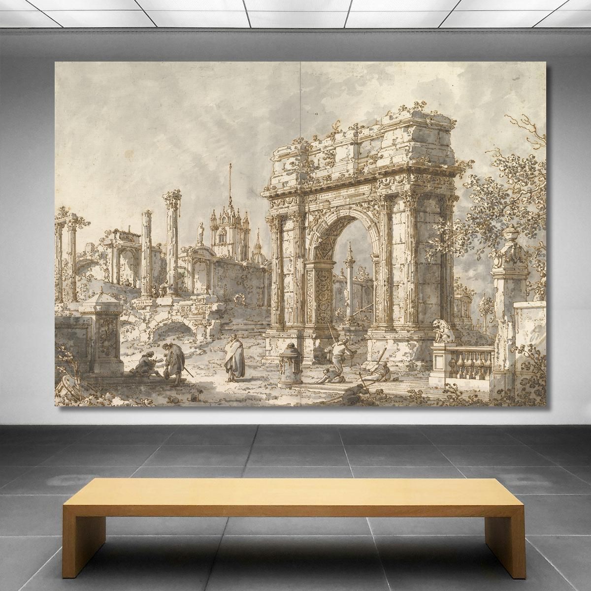 Capriccio With A Roman Triumphal Arch Canaletto cnl22 canvas print 