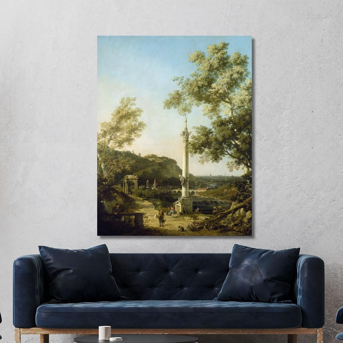 English Landscape Capriccio With A Column Canaletto cnl24 canvas print 