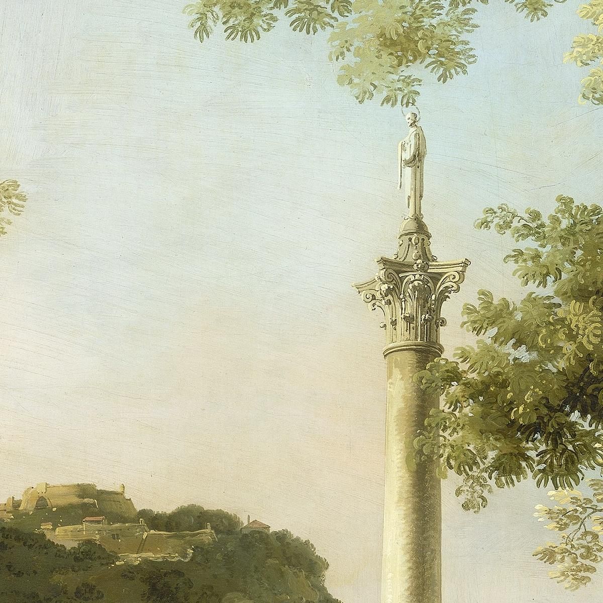 English Landscape Capriccio With A Column Canaletto cnl24 canvas print
