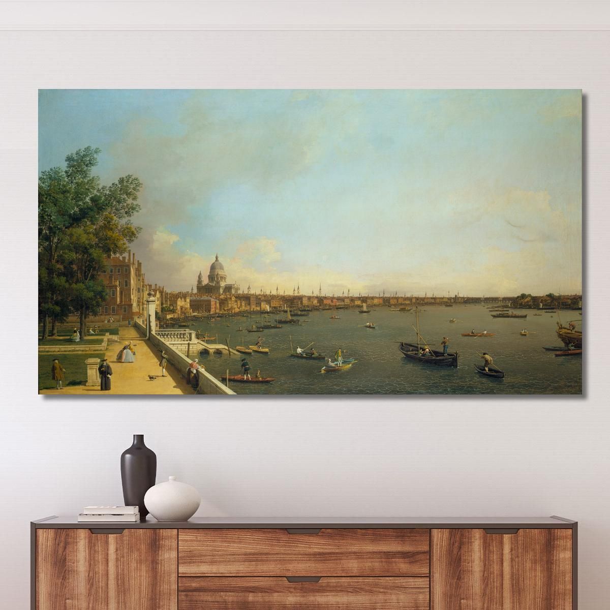 The Thames From Somerset House Terrace Towards The City Canaletto cnl33 canvas print 