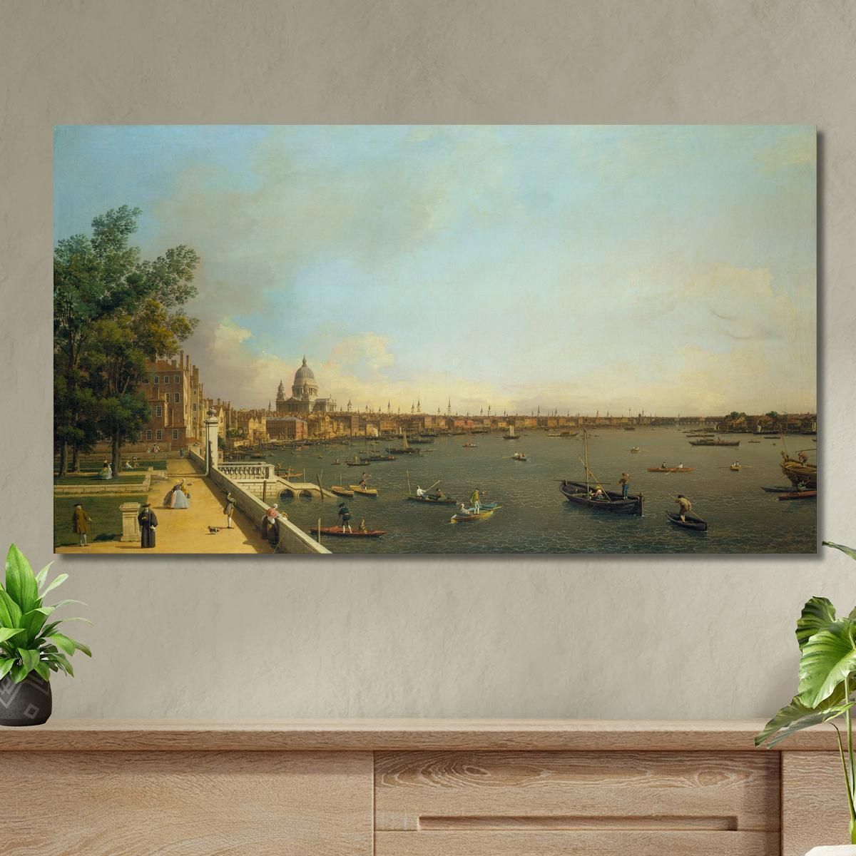 The Thames From Somerset House Terrace Towards The City Canaletto cnl33 canvas print 