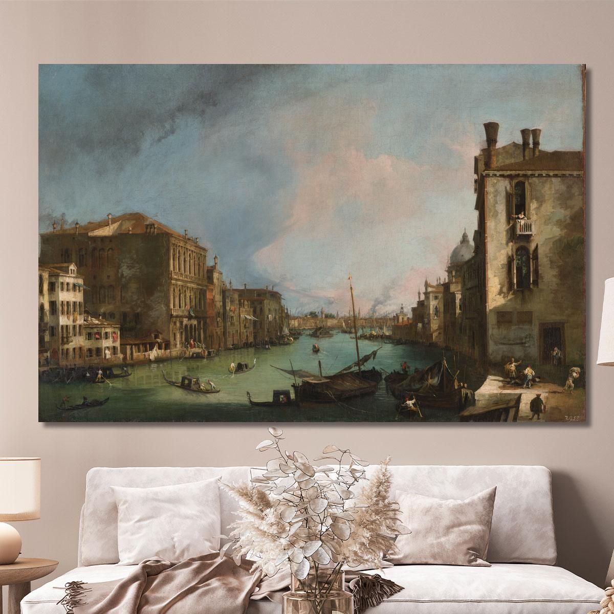 The Grand Canal In Venice With The Palazzo Corner Ca Grande Canaletto cnl47 canvas print 