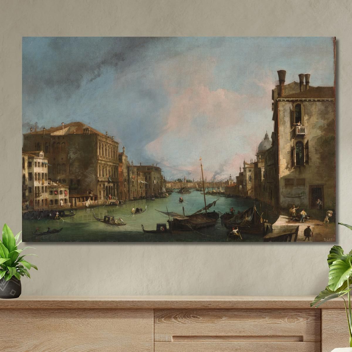 The Grand Canal In Venice With The Palazzo Corner Ca Grande Canaletto cnl47 canvas print 
