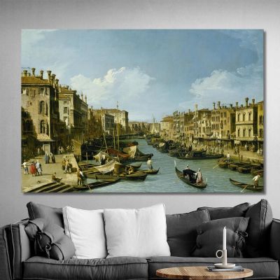 The Grand Canal Near The Rialto Bridge Venice Canaletto cnl48 canvas print 