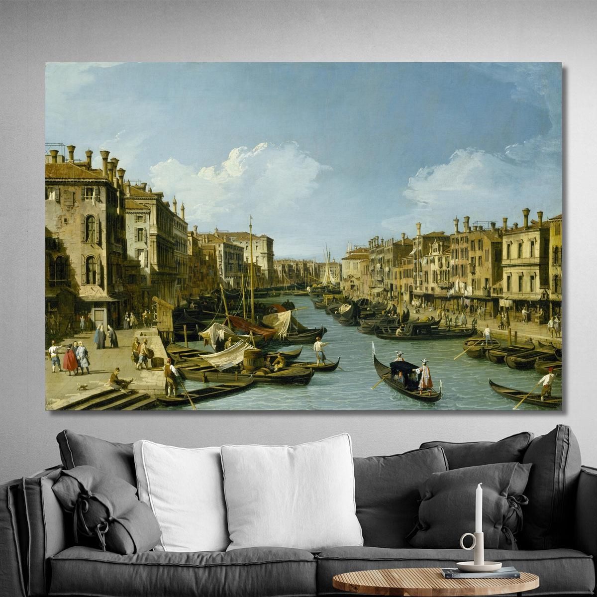 The Grand Canal Near The Rialto Bridge Venice Canaletto cnl48 canvas print 