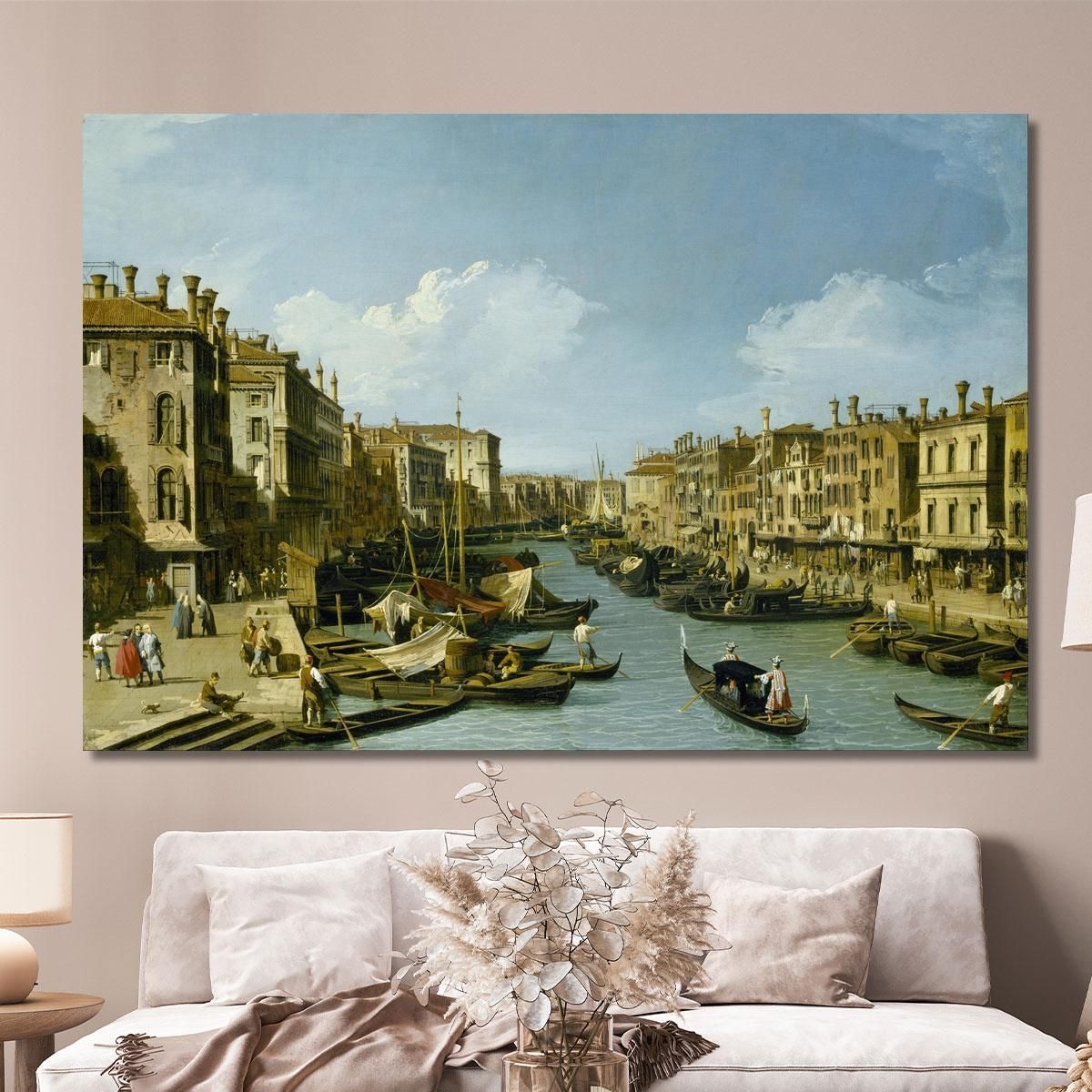 The Grand Canal Near The Rialto Bridge Venice Canaletto cnl48 canvas print 