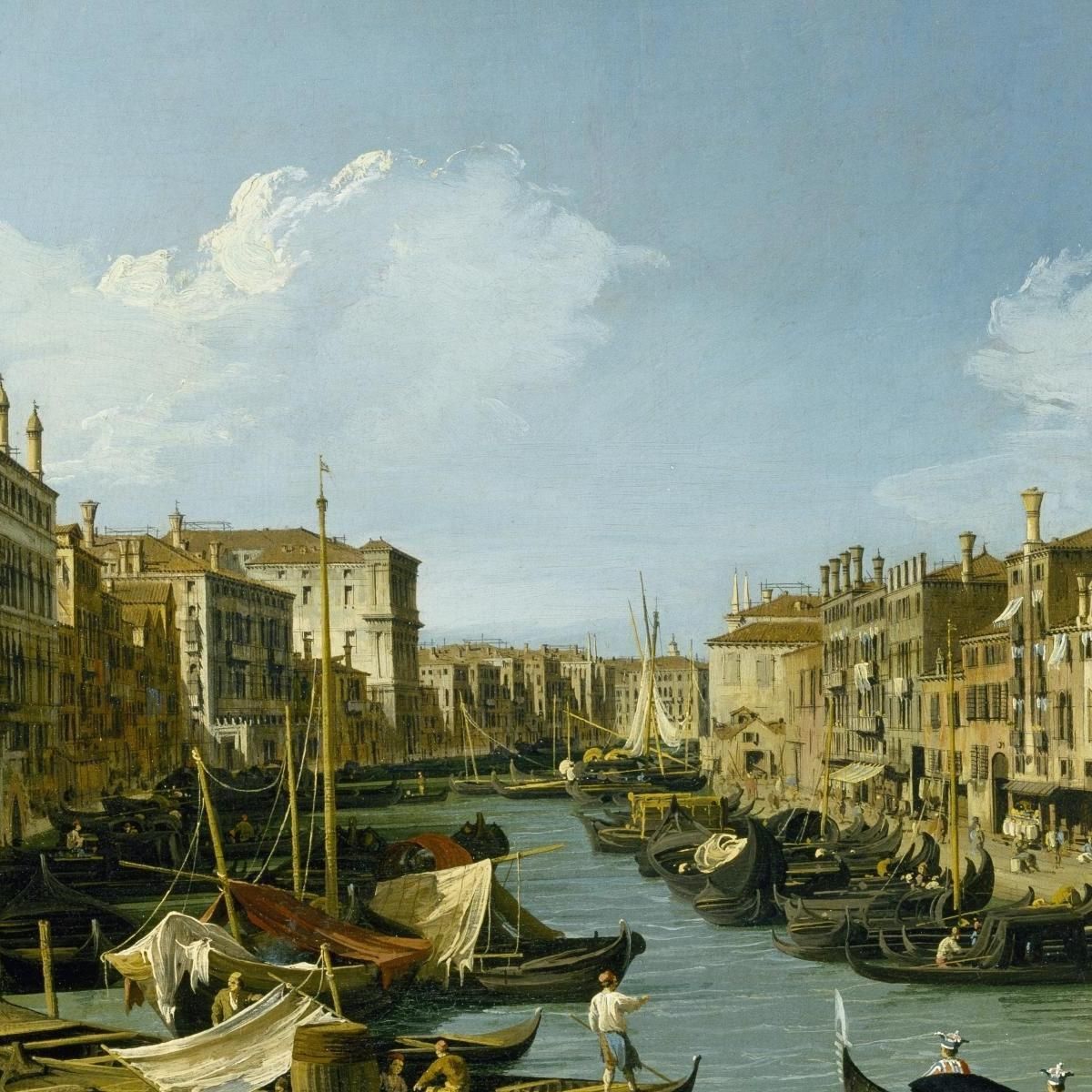 The Grand Canal Near The Rialto Bridge Venice Canaletto cnl48 canvas print