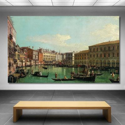 The Grand Canal Venice Looking South Toward The Rialto Bridge Canaletto cnl49 canvas print 