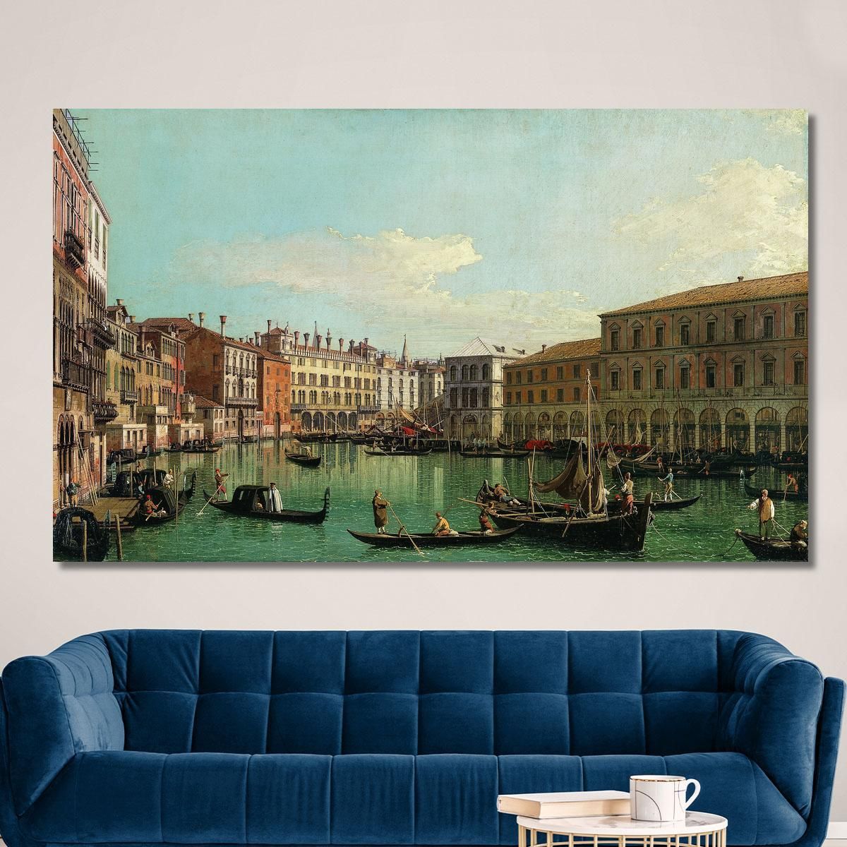 The Grand Canal Venice Looking South Toward The Rialto Bridge Canaletto cnl49 canvas print 