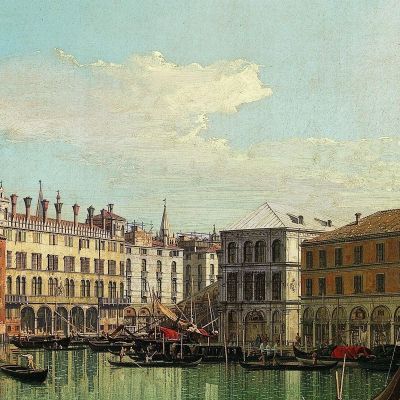 The Grand Canal Venice Looking South Toward The Rialto Bridge Canaletto cnl49 canvas print