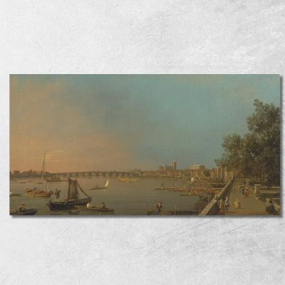 The Thames From The Terrace Of Somerset House Looking Toward Westminster Canaletto cnl55 canvas print 