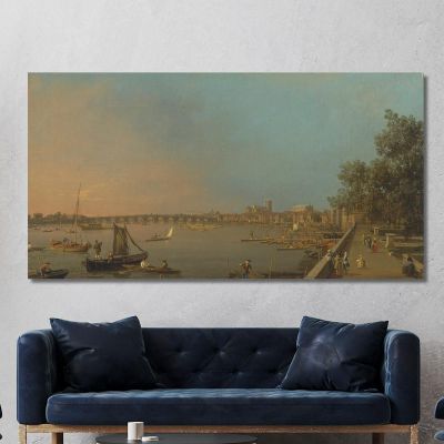 The Thames From The Terrace Of Somerset House Looking Toward Westminster Canaletto cnl55 canvas print 