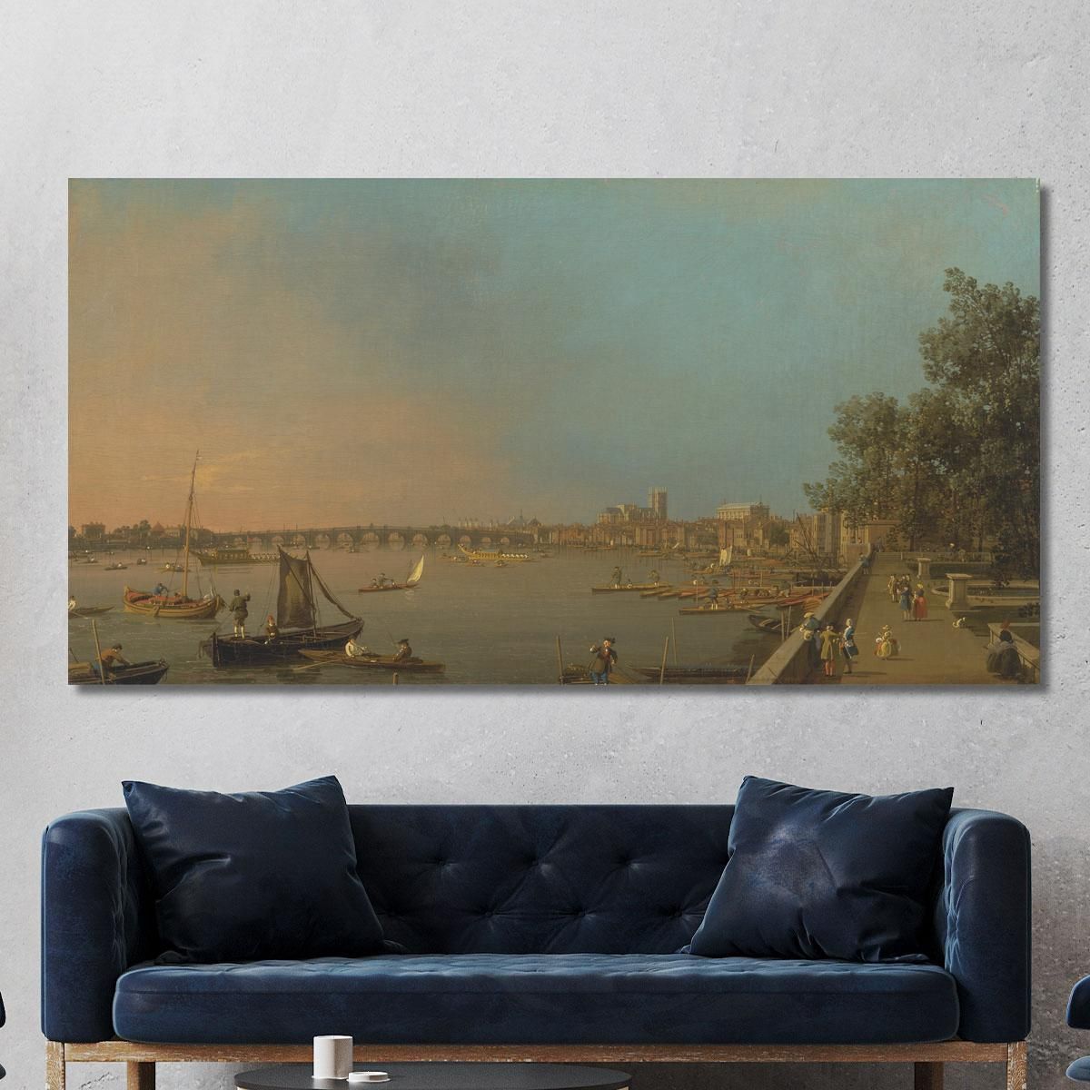 The Thames From The Terrace Of Somerset House Looking Toward Westminster Canaletto cnl55 canvas print 