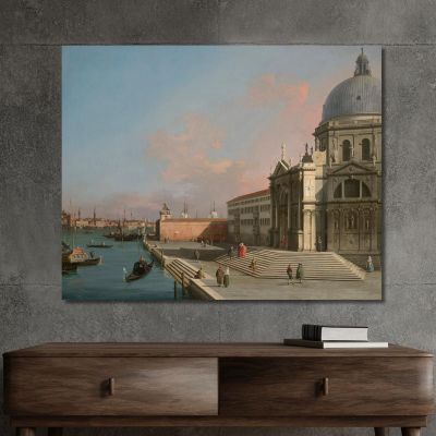 Venice The Grand Canal Looking East With Santa Maria Della Salute Canaletto cnl65 canvas print 