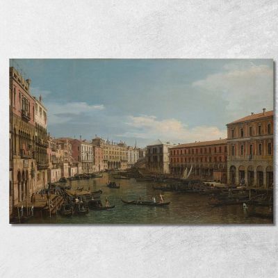 Venice The Grand Canal Looking South From The Ca Da Mosto Toward The Rialto Bridge Canaletto cnl66 canvas print 