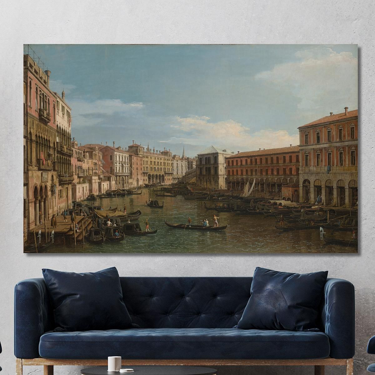 Venice The Grand Canal Looking South From The Ca Da Mosto Toward The Rialto Bridge Canaletto cnl66 canvas print 