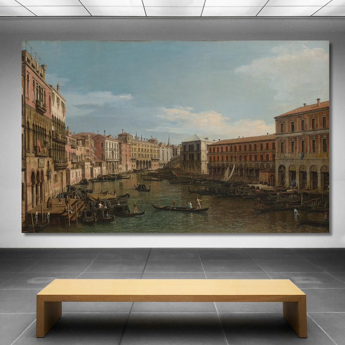 Venice The Grand Canal Looking South From The Ca Da Mosto Toward The Rialto Bridge Canaletto cnl66 canvas print 