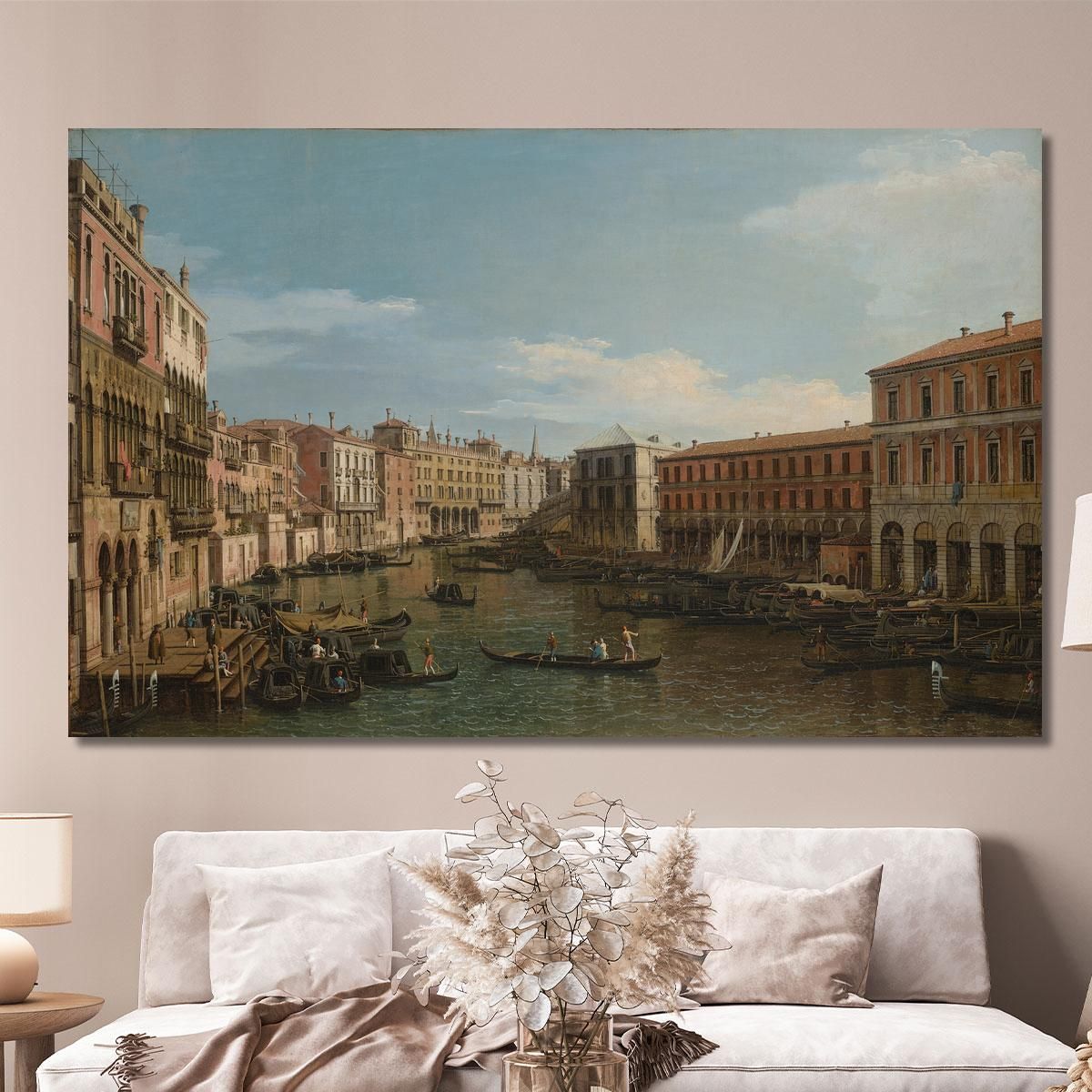 Venice The Grand Canal Looking South From The Ca Da Mosto Toward The Rialto Bridge Canaletto cnl66 canvas print 