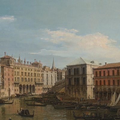 Venice The Grand Canal Looking South From The Ca Da Mosto Toward The Rialto Bridge Canaletto cnl66 canvas print