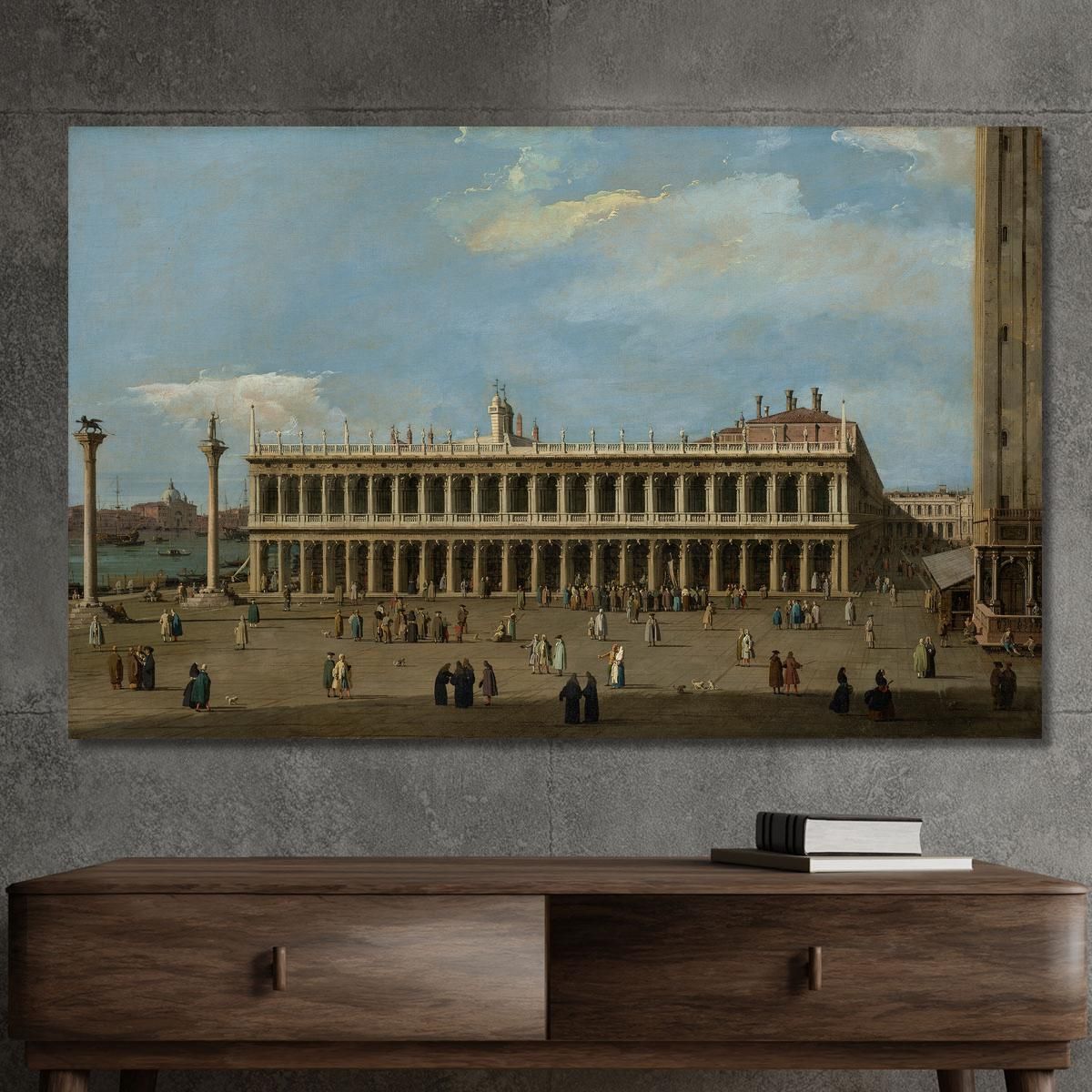 Venice The Piazzetta Looking West With The Libreria Canaletto cnl68 canvas print 