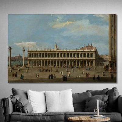 Venice The Piazzetta Looking West With The Libreria Canaletto cnl68 canvas print 
