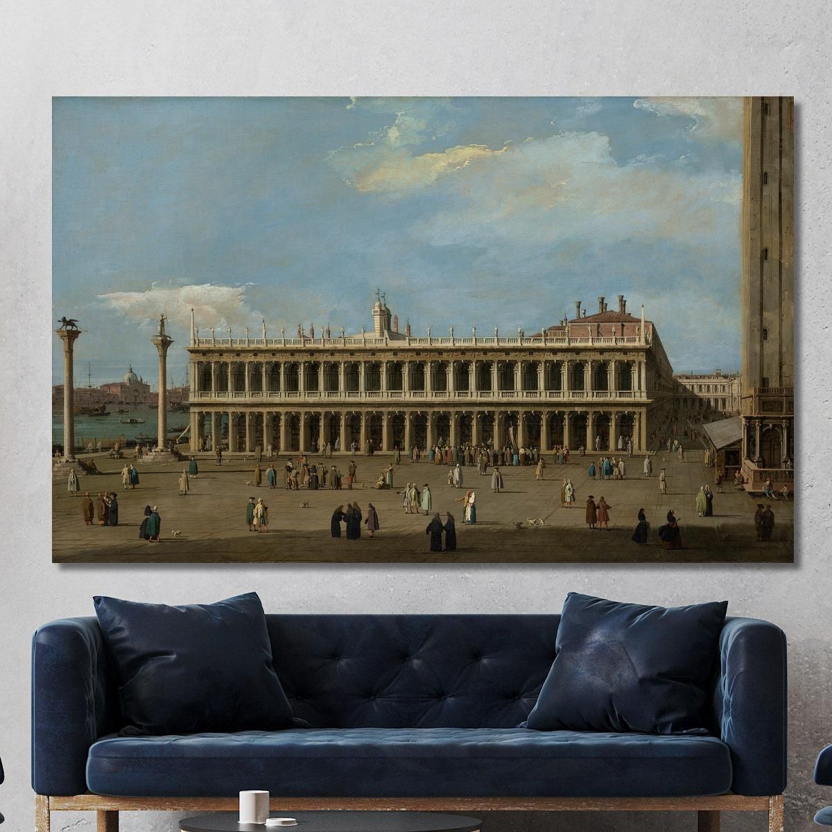 Venice The Piazzetta Looking West With The Libreria Canaletto cnl68 canvas print 